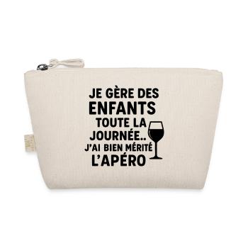 I manage children all day, Christmas gift - Organic Pouch - nature - Front