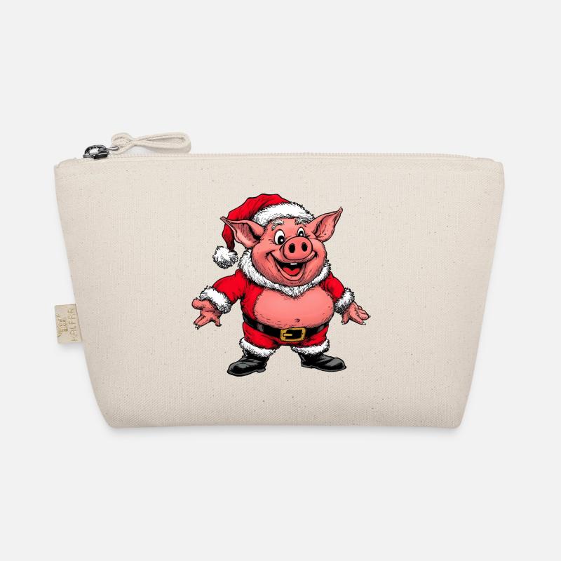 Schweinchen Weihnachtsmann Bio-Täschchen