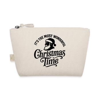 Christmas time Xmas weihnachten rock'n roll Santa - Organic Pouch - nature - Front