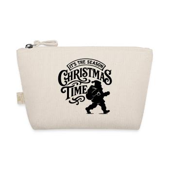 Christmas time Xmas weihnachten rock'n roll Santa - Organic Pouch - nature - Front