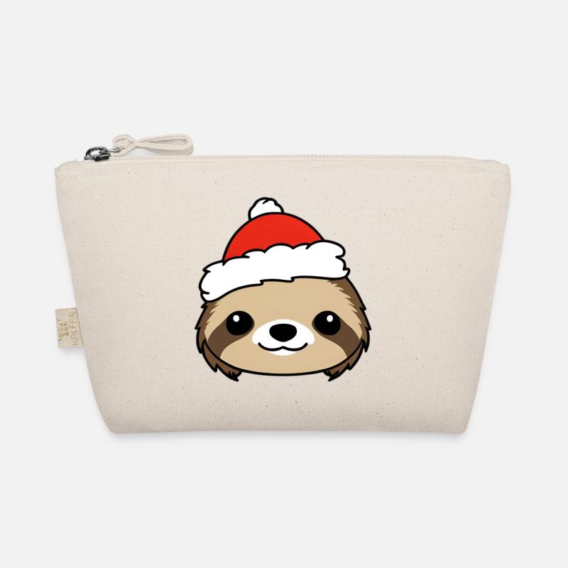 Weihnachts-Sloth mit Santa-Hut Bio-Täschchen
