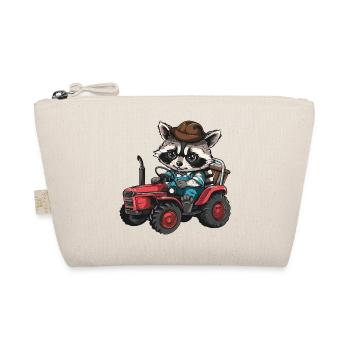 Waschbär Traktor Farmer - Bio-Täschchen - Natur - Vorne