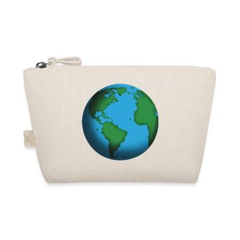 Earth Globe Teal Icon - Organic Pouch - nature - Front