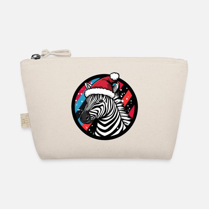 Zebra mit Weihnachtsmütze Bio-Täschchen