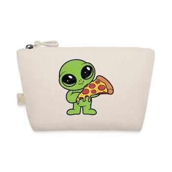 Cute Alien with Pizza Slice Pizza Fan - Organic Pouch - nature - Front
