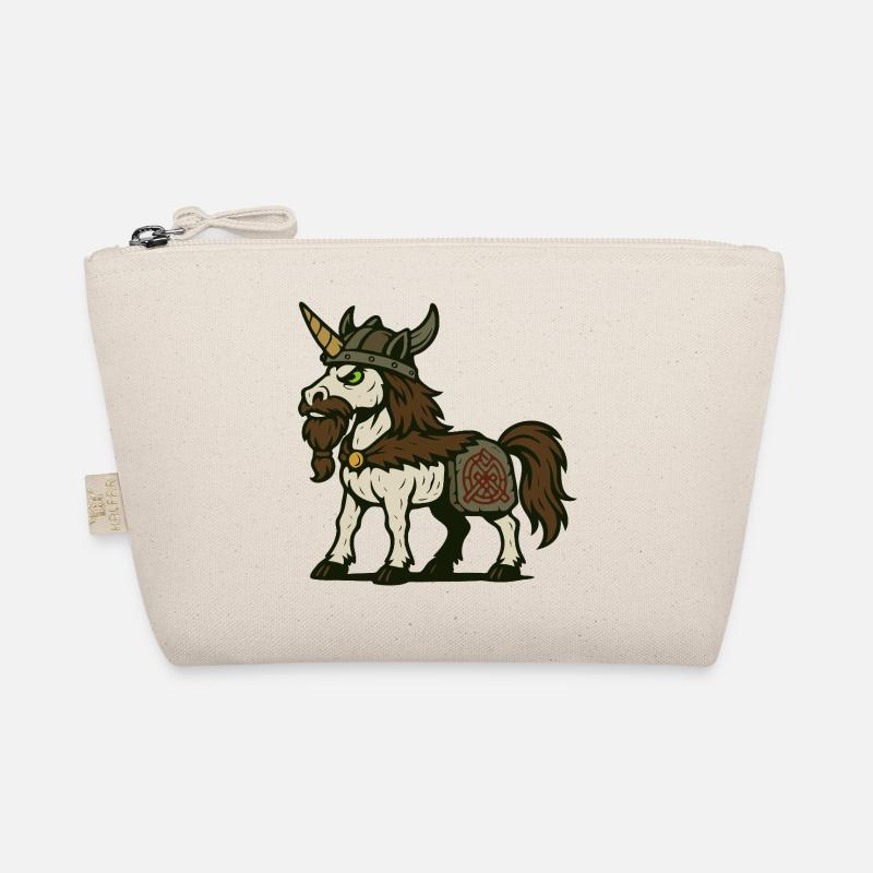 Wikinger-Krieger-Einhorn mit Bart und nordischem Zeichen Bio-Täschchen