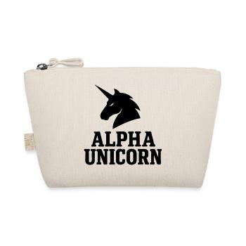 Alpha Unicorn – Kräftiges, minimalistisches Power-Logo - Bio-Täschchen - Natur - Vorne
