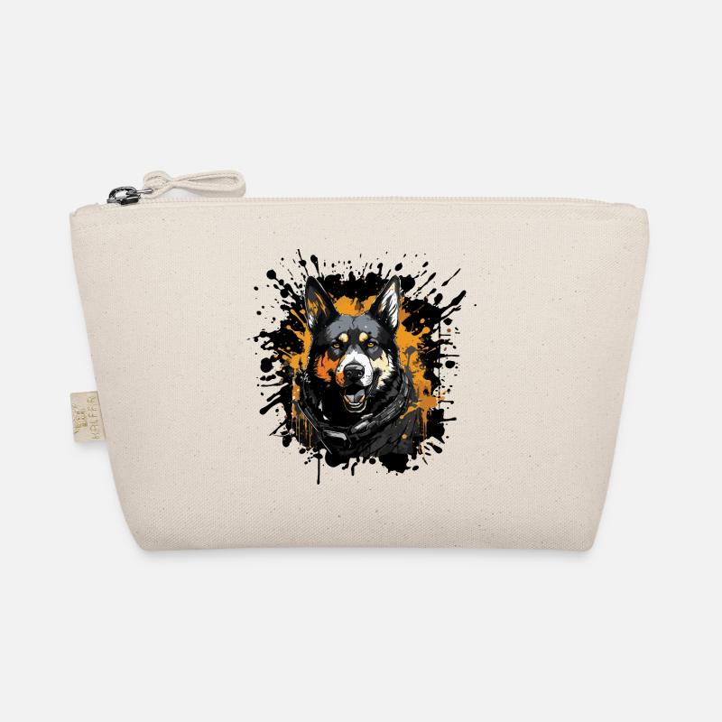 Schäferhund Graffiti-Porträt - Bio-Täschchen - Natur