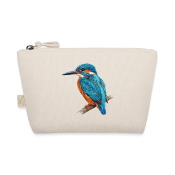 Embroidered kingfisher stylish natural (printed) - Organic Pouch - nature - Front