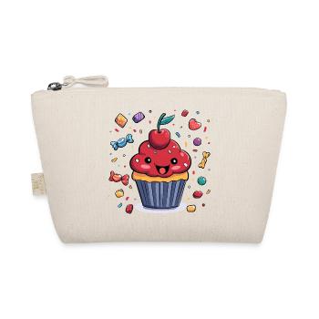 Kawaii Cupcake with Confetti - Organic Pouch - nature - Front