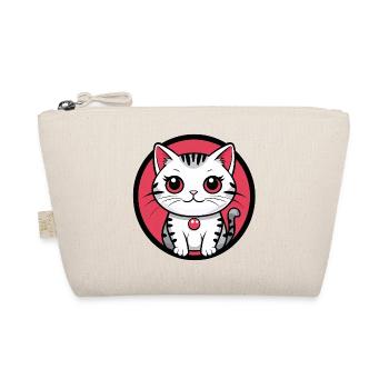 Katzenportrait im Pinken Kreis - Bio-Täschchen - Natur - Vorne
