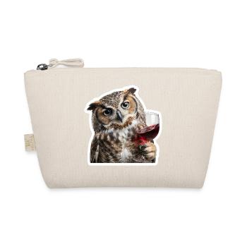 Wise owl at the cozy wine evening - Organic Pouch - nature - Front