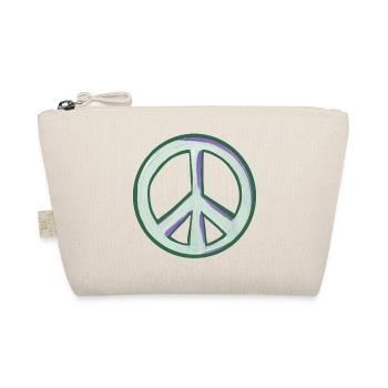 Peace Glyph in Mint and Purple - Organic Pouch - nature - Front