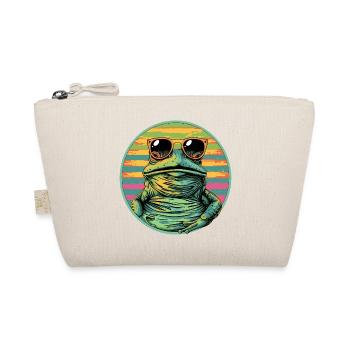 Frog with retro sunglasses - Organic Pouch - nature - Front