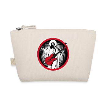 Jesus with Red Guitar in a Circle - Organic Pouch - nature - Front