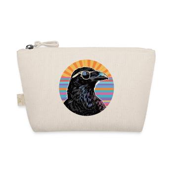 Raven mit Sonnenbrille Retro Vibe - Bio-Täschchen - Natur - Vorne