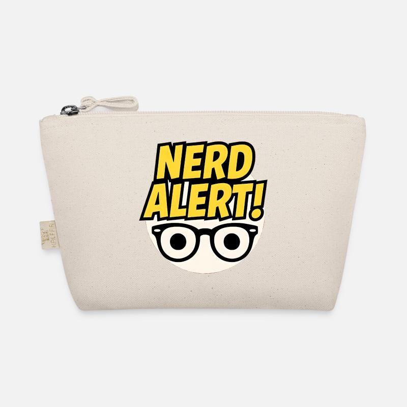 Nerd Alert Fun Design with Glasses Organic Pouch