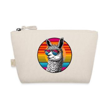 Llama Retro Sunset - Organic Pouch - nature - Front