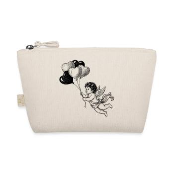 Petit ange mignon avec des ballons en forme de cœur - Trousse biologique - nature - Devant