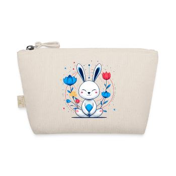 Kawaii Bunny in the Flower Circle - Organic Pouch - nature - Front