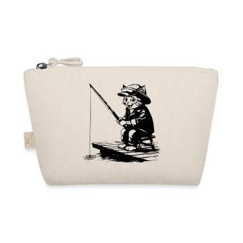 Funny Fishing Cat - Design Cat Who Fishes - Organic Pouch - nature - Front