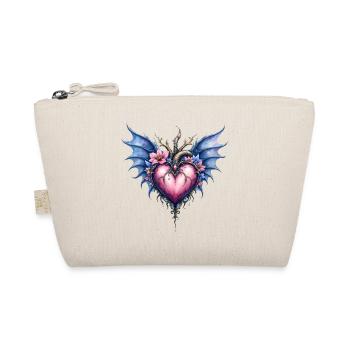 Gothic Floral Winged Heart - Organic Pouch - nature - Front
