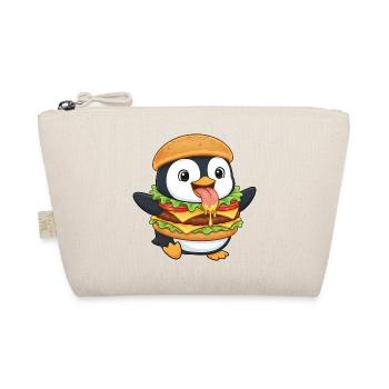 Cute Penguin Cartoon Fast Food Cheeseburger - Organic Pouch - nature - Front