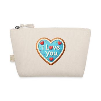 Valentinstag Herz Geschenk Valentinstag - Bio-Täschchen - Natur - Vorne