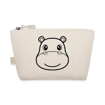 Hippopotamus Face Head Mask Outline - Organic Pouch - nature - Front