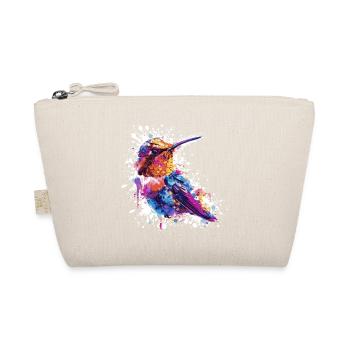 Colorful Hummingbird Watercolor Splash - Organic Pouch - nature - Front