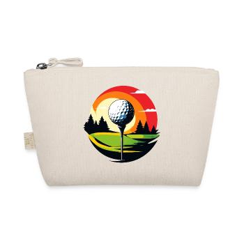 Golfball Golfplatz Golftee Landschaft Golf Motiv - Bio-Täschchen - Natur - Vorne