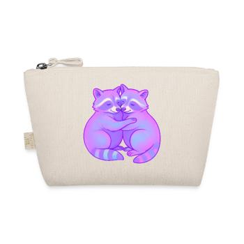 Neon Kuschel-Raccoons Duo - Bio-Täschchen - Natur - Vorne