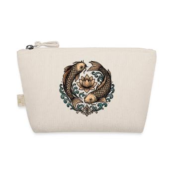 Koi and Lotus Circle Harmony Tattoo - Organic Pouch - nature - Front