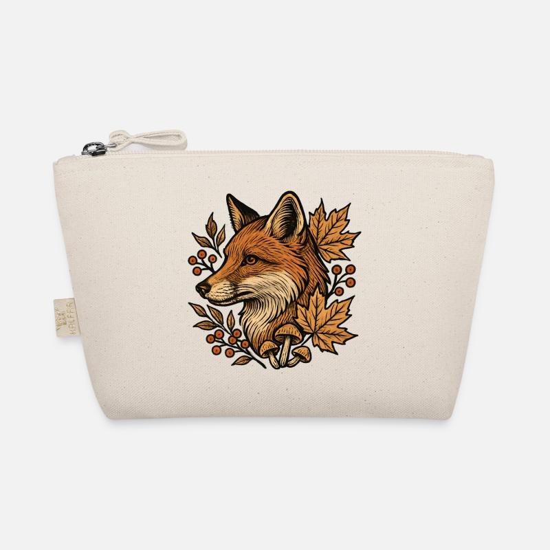 Autumn fox in the leaf circle Organic Pouch