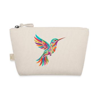 Colorful Hummingbird Mosaic Bird Tribal Art Pattern - Organic Pouch - nature - Front