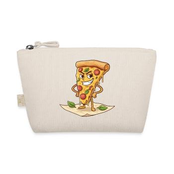 Naughty Pizza Slice Cartoon - Organic Pouch - nature - Front