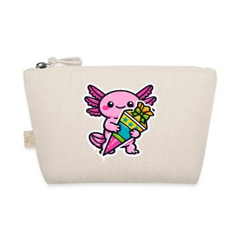 Cute Axolotl Child School Enrollment Back to School - Organic Pouch - nature - Front