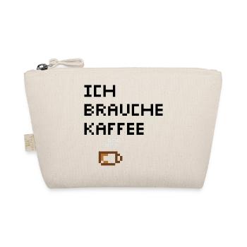 Ich brauche Kaffee Minimalistisches Kaffee Design - Bio-Täschchen - Natur - Vorne