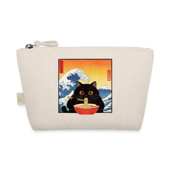 Cute Cat Ramen Noodles Japan Wave Gift Retra - Organic Pouch - nature - Front