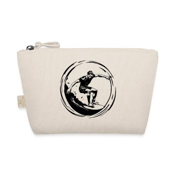 Surfer Mann Silhouette - Bio-Täschchen - Natur - Vorne
