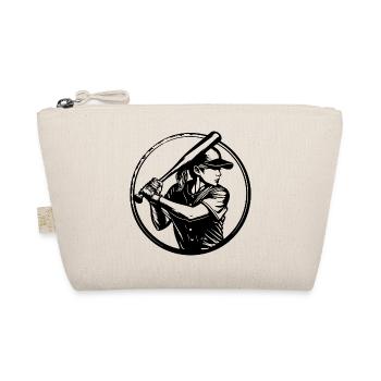 Baseball Frau Silhouette - Bio-Täschchen - Natur - Vorne