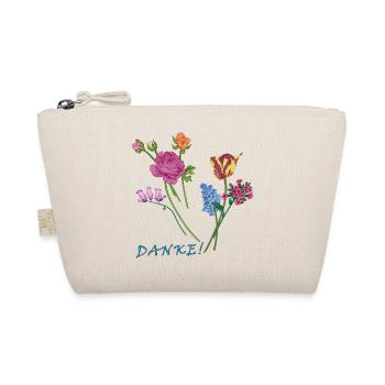 Danke mit einem Blumenstrauß  - Bio-Täschchen - Natur - Vorne