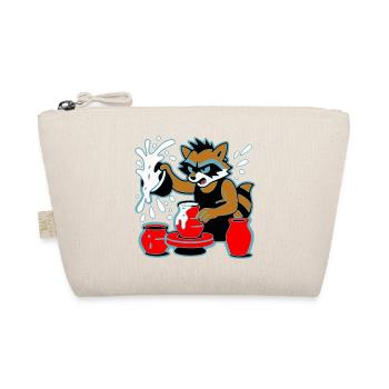 Raccoon Pottery Splash - Organic Pouch - nature - Front