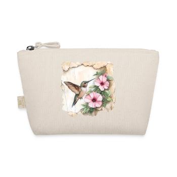 Kolibri mit Blüten - Bio-Täschchen - Natur - Vorne