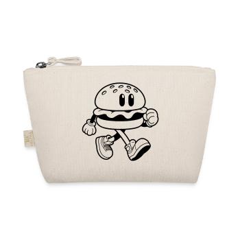 Funny burger running cartoon fast food - Organic Pouch - nature - Front