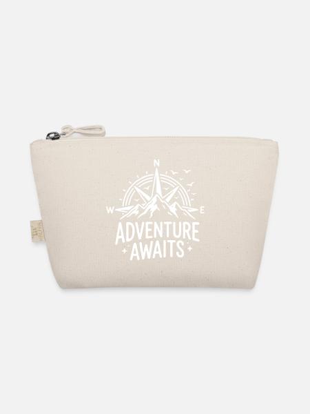 Adventure Awaits Mountain Compass - Organic Pouch - nature