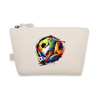 Soccer Shirt Player Silhouette Soccer Ball - Organic Pouch - nature - Front