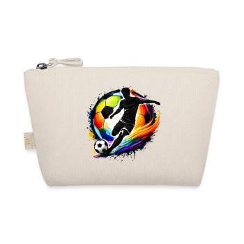Soccer Shirt Player Silhouette Soccer Ball - Organic Pouch - nature - Front