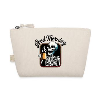 Coffee Skeleton with Steaming Cup - Organic Pouch - nature - Front