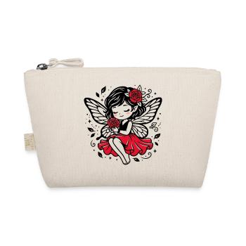 Rose Wings Fairy in Red Dress - Organic Pouch - nature - Front